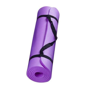 Large non-slip yoga and fitness mat - full product view purple