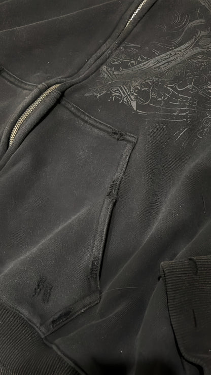 PROFOUND CROSS FUR ZIP-UP HOODIE