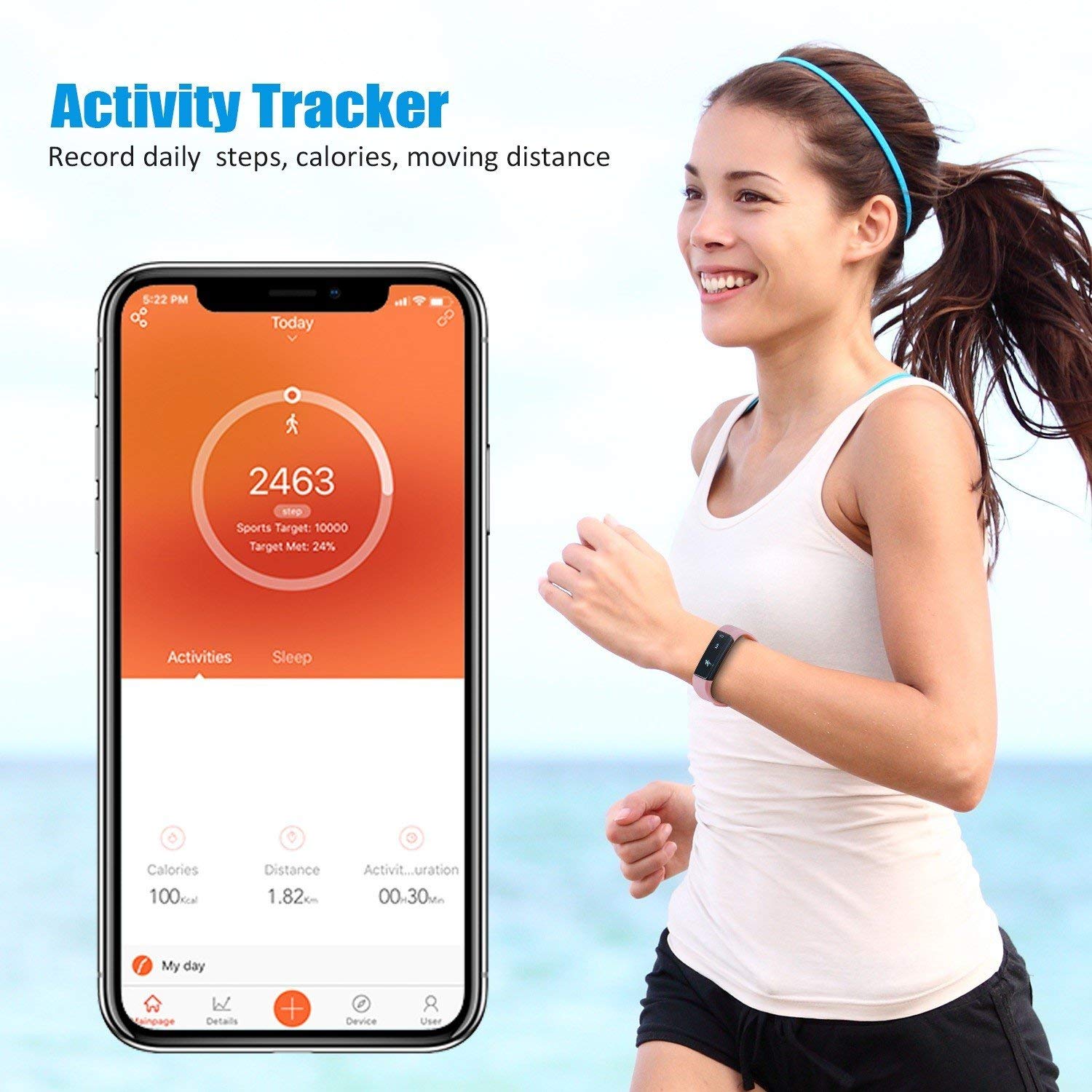 Smart Fit wearable fitness tracker and smart watch - strap detail