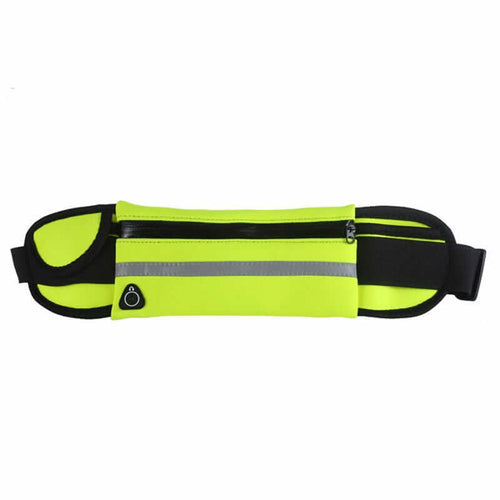 Velocity water-resistant sports running belt and fanny pack - full product view green
