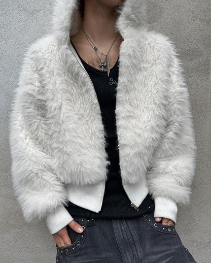 YETI FUR REVERSIBEL ZIP HOODIE