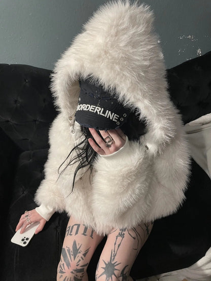 YETI FUR REVERSIBEL ZIP HOODIE