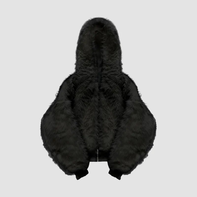 YETI FUR REVERSIBEL ZIP HOODIE