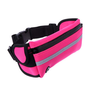 Velocity water-resistant sports running belt and fanny pack - full product view pink