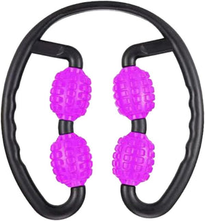 Leg Massage Stick with Four Separate Wheels and Non-Slip Handle for Muscle Relaxation and Home Gym Workout Adjustable PP Material Clamp for Arms and Shoulders