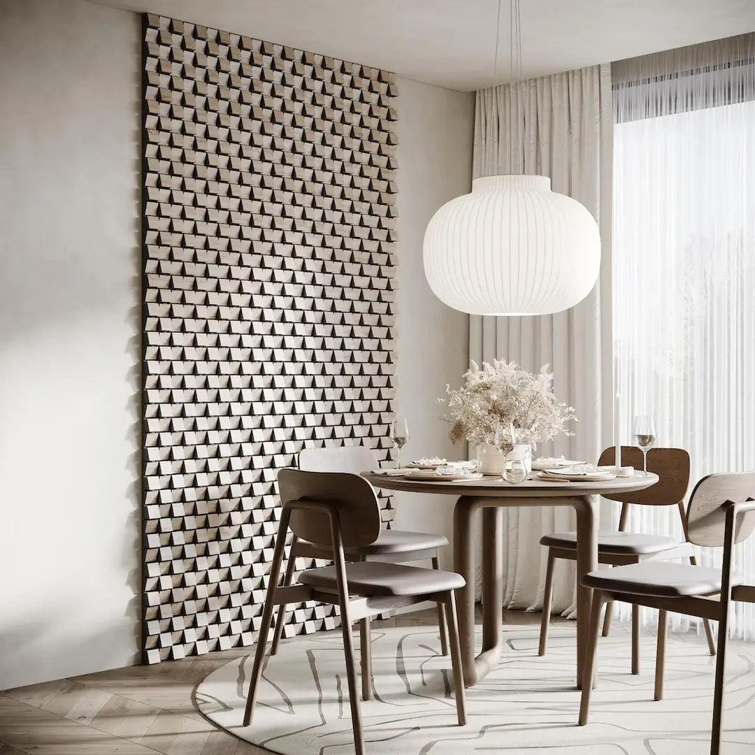 ZARINA Acoustic Slat Panels | 3D Mosaic Wooden Decor