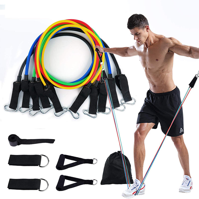 11-piece fitness resistance band set - product overview