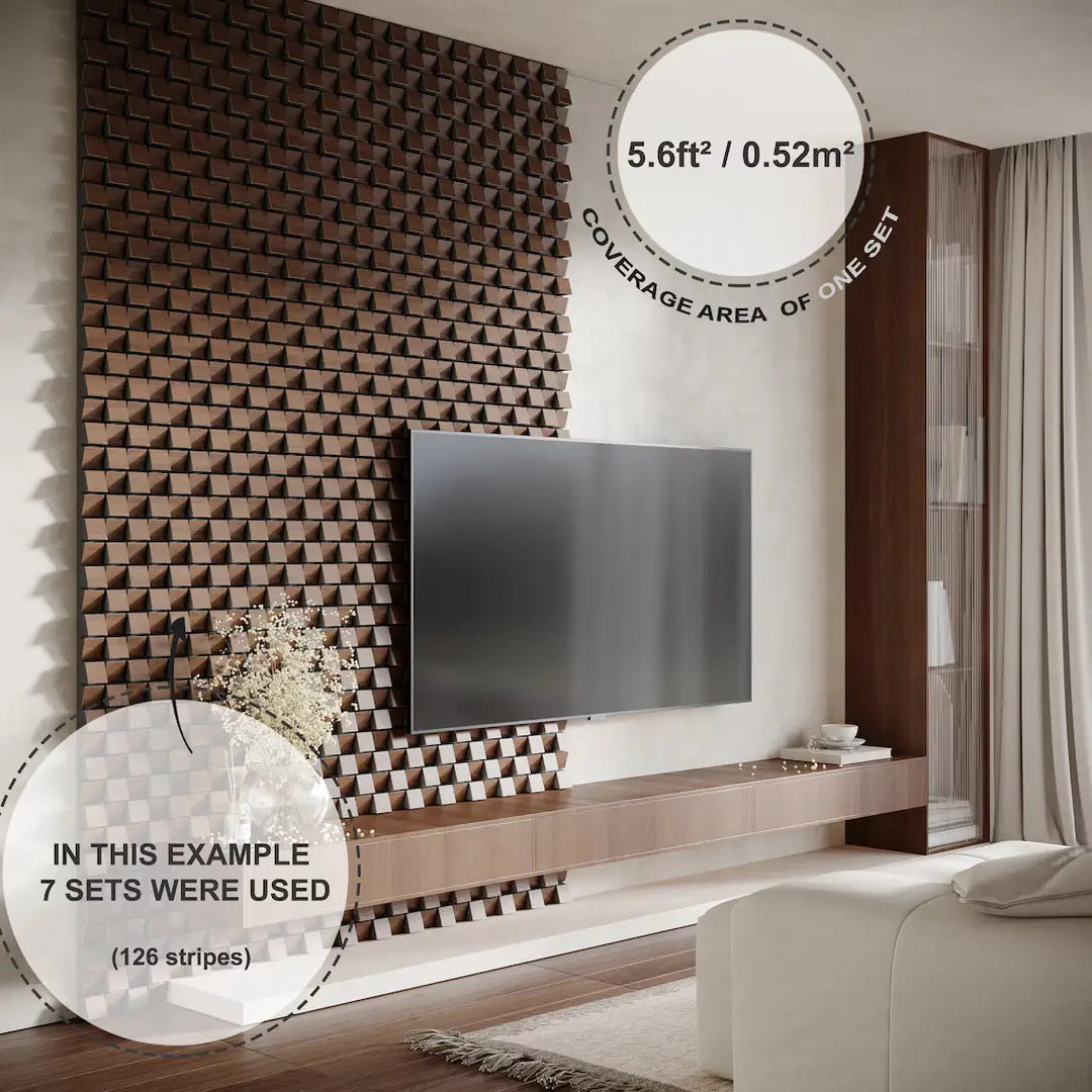 ZARINA Acoustic Slat Panels | 3D Mosaic Wooden Decor