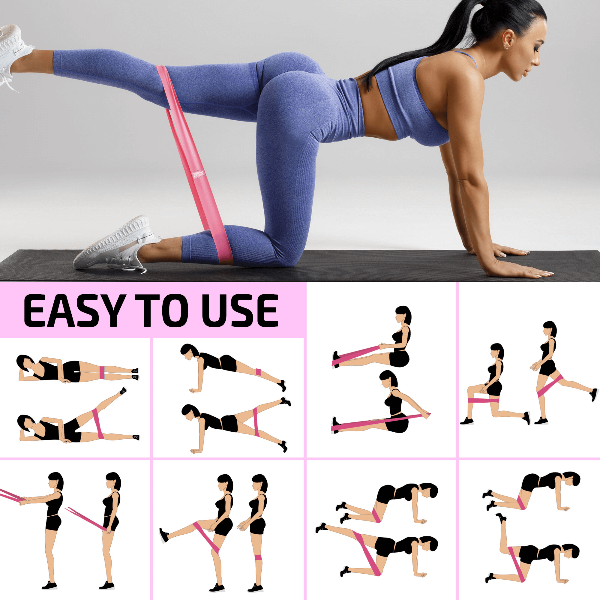 XGear butt and hip resistance bands for women - band detail