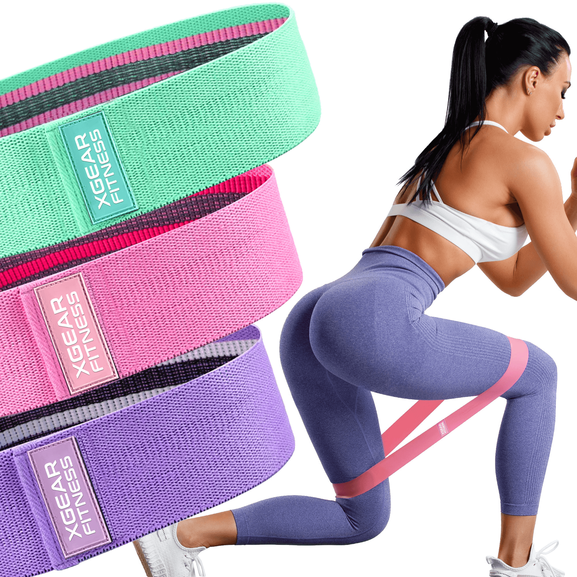 XGear women's butt and hip resistance bands set of 3 - product overview