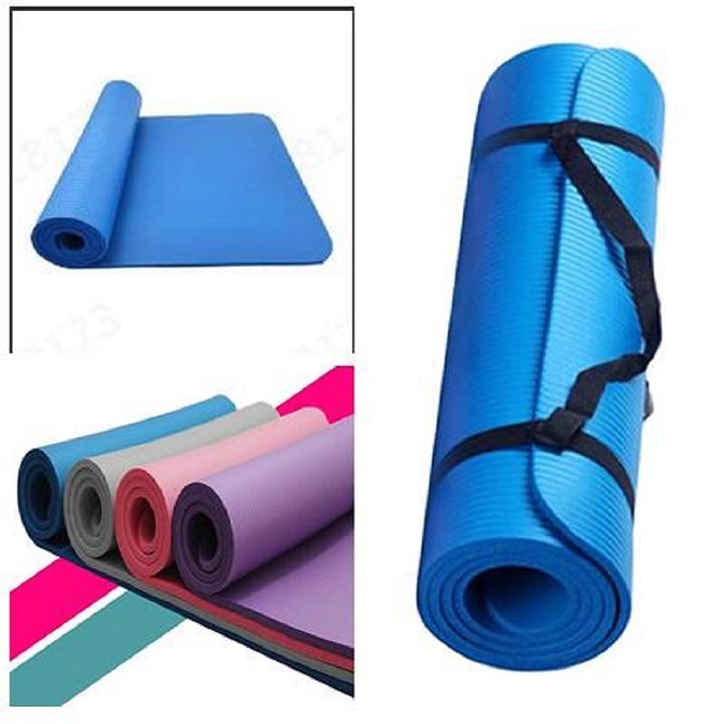 Large non-slip yoga mat for fitness and gym workouts - top view