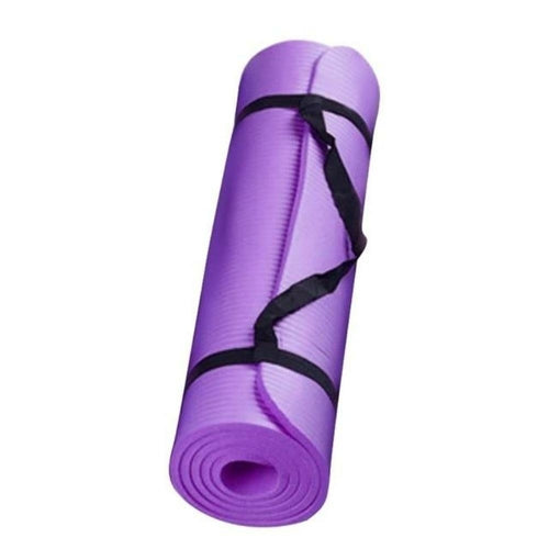 Large non-slip yoga and fitness mat - full product view purple