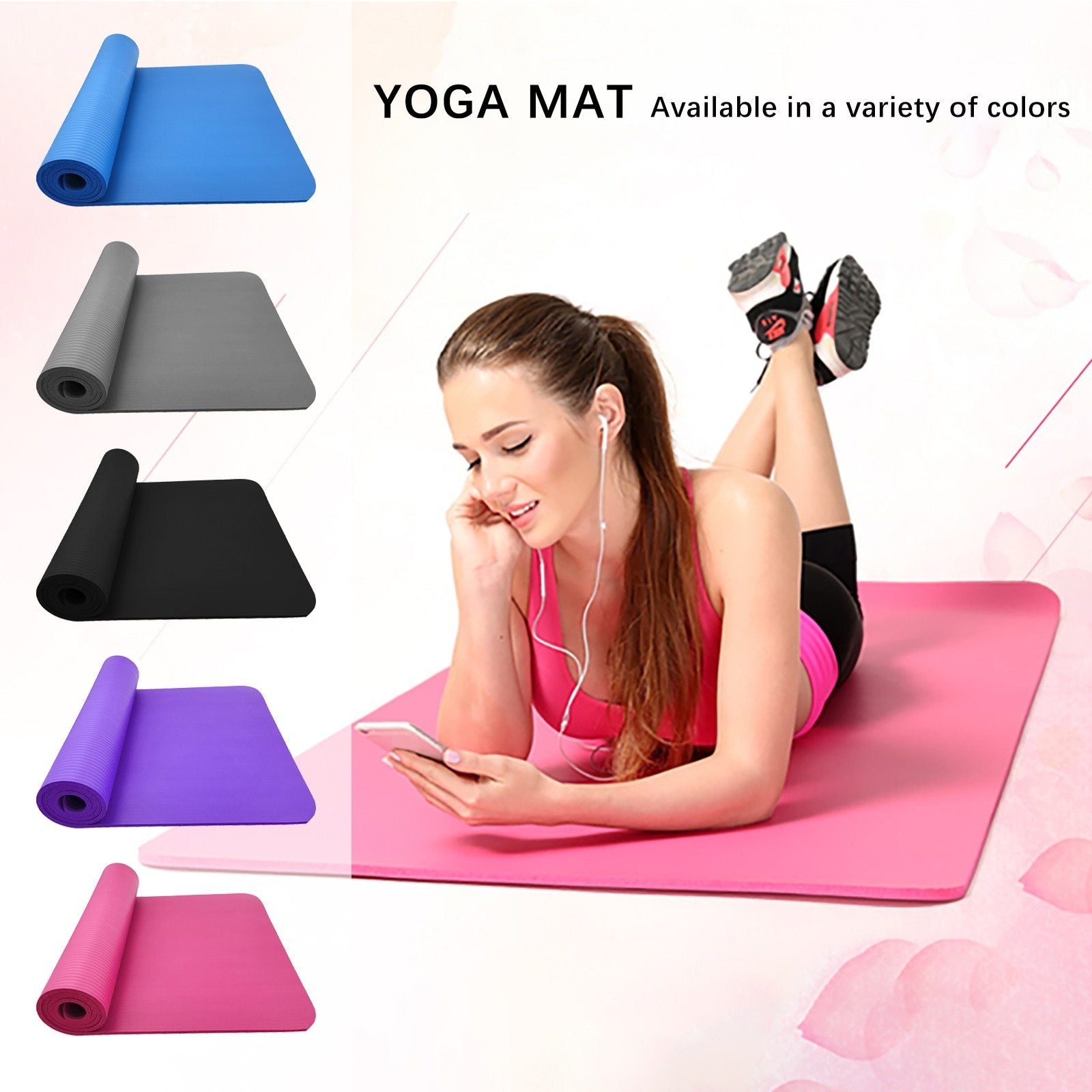 Large non-slip yoga and fitness mat - product overview