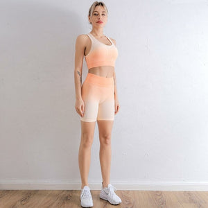 Women's gradient activewear tracksuit set - fabric detail
