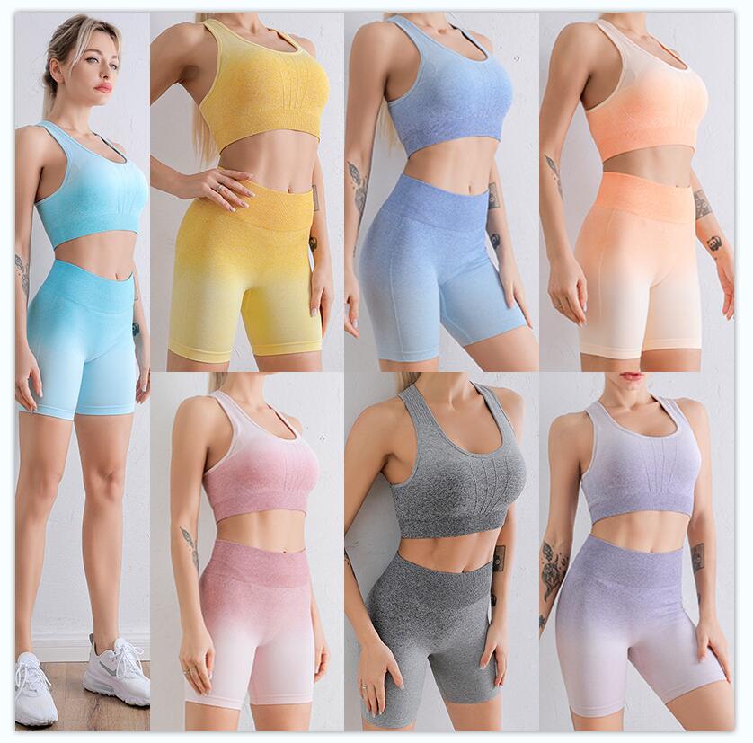 Women's gradient fitness yoga tracksuit set - product overview